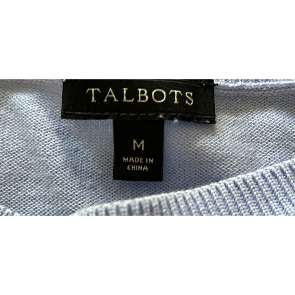 TALBOTS Cotton Top T-Shirt Beach Nautical Short Sleeve Size Med - Picture 5 of 7